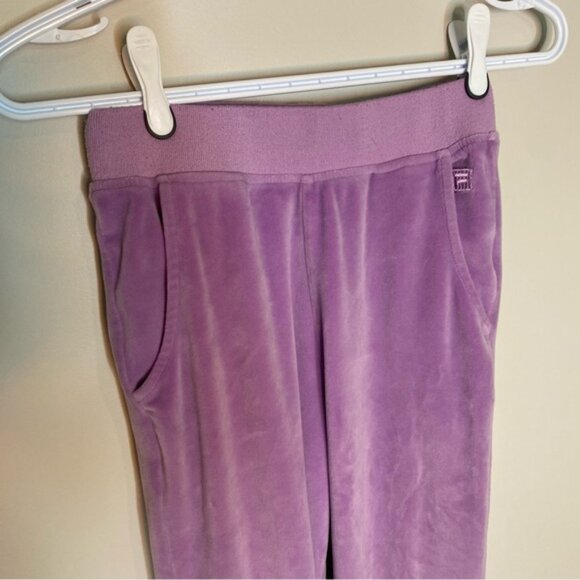 FILA Junior Purple Velour Track Pants Athleisure Loungewear - Picture 4 of 11